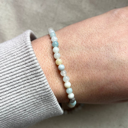 Amazonite 4mm Beaded Bracelet - Peace