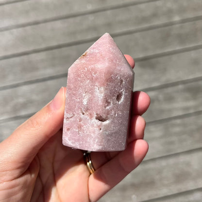 Pink Amethyst Medium Tower Crystal - Calming, Protective, Heart-Centred