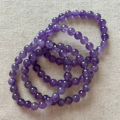 Amethyst 8mm Beaded Bracelet - Spiritual Protection