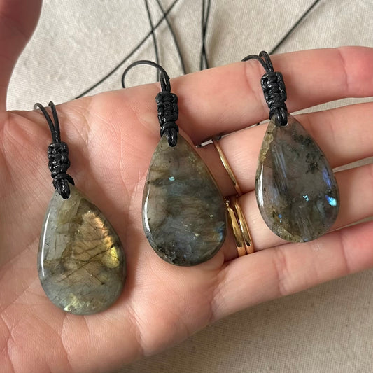 Labradorite Teardrop Pendant - Magic