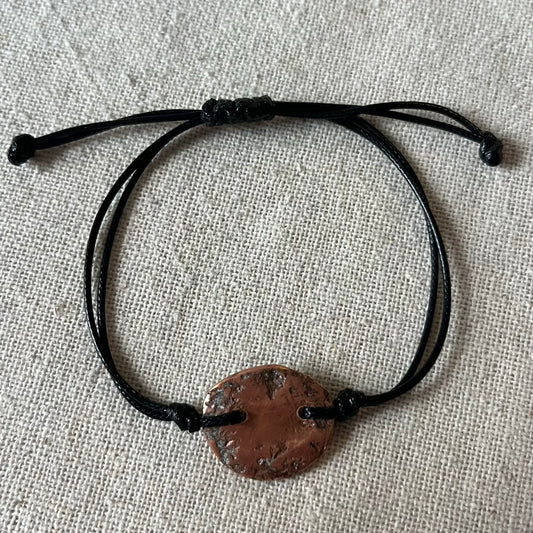Copper Oval Cord Bracelet - Energy, Vitality, Balance