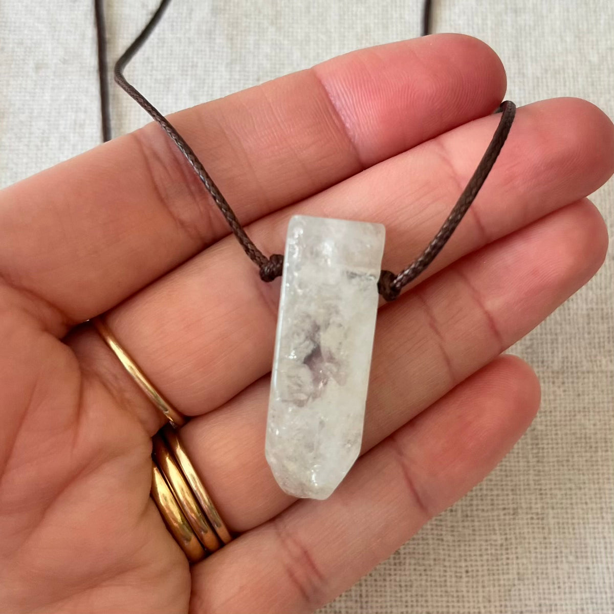Quartz Polished Rock Pendant - Positivity