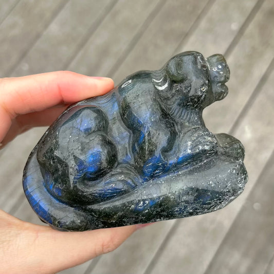 Labradorite Lioness Crystal - Protective, Mystical, Transformative