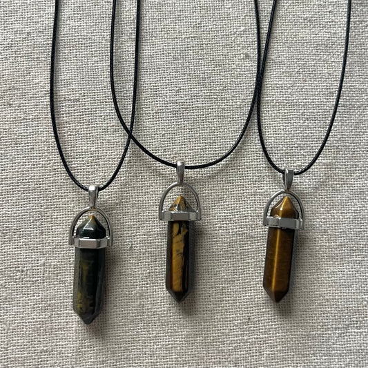 Energy Point Pendant - Tiger Eye