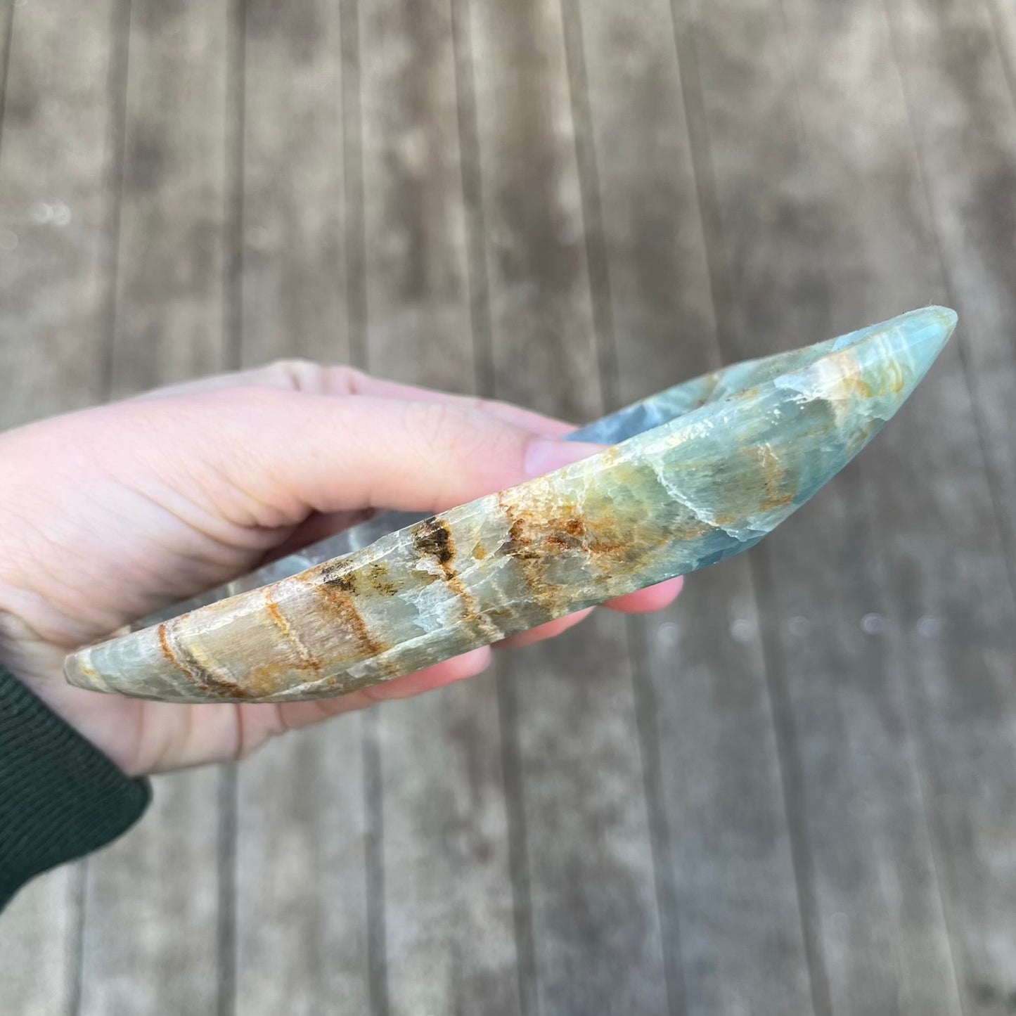 Blue Onyx Medium Irregular Crystal Bowl - Calm, Peace, Grounding