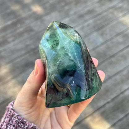 Fluorite Medium Flame Tower Crystal - Vibrant, Clarifying, Uplifting