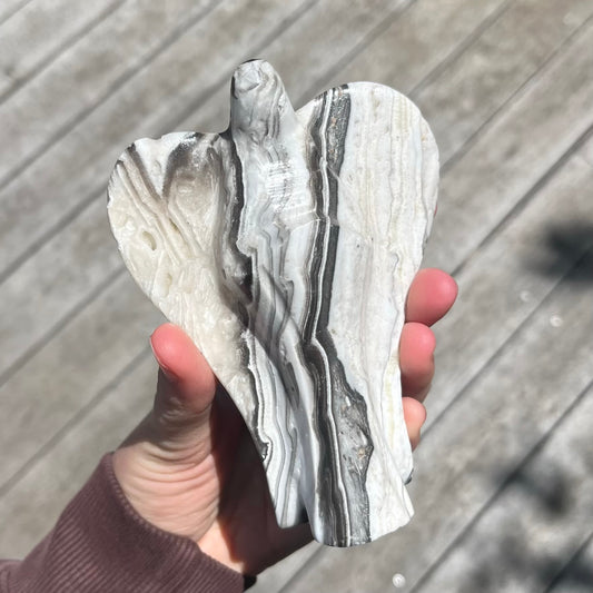 Zebra Aragonite Medium Angel Crystal - Grounding, Harmonising, Supportive