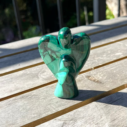 Malachite Medium Angel Crystal - Transformation, Protection, Healing
