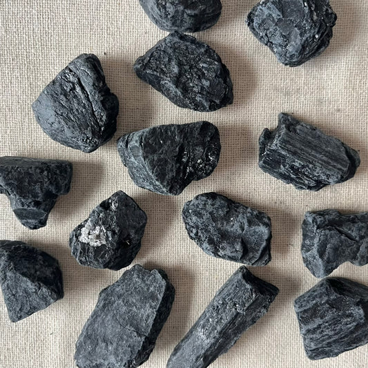 Black Tourmaline Small Raw Crystal - Purification, Grounding, Protection