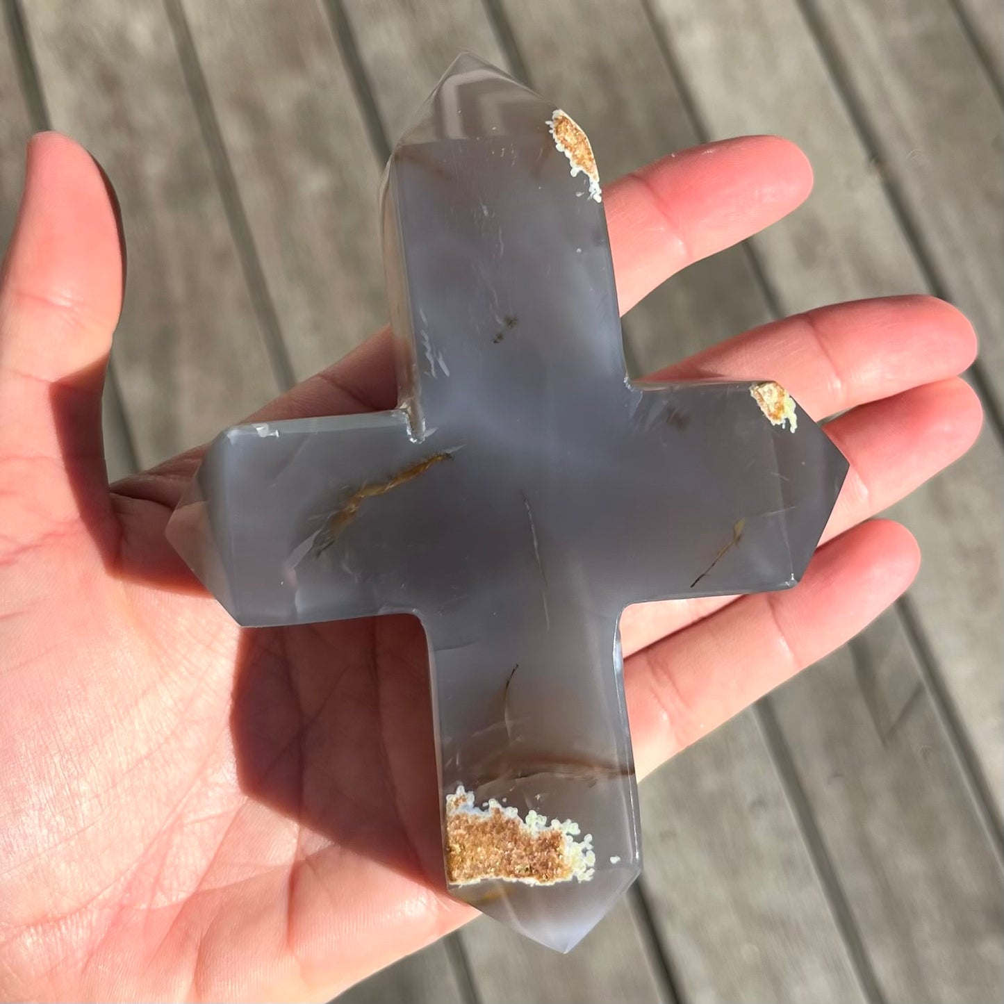 Agate XL Cross Crystal - Grounding, Harmonising, Protective