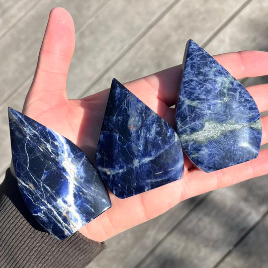 Sodalite Medium Flame Crystal - Insight, Calm, Grounding