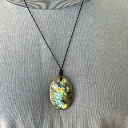 Labradorite Oval Pendant - ONE OF A KIND