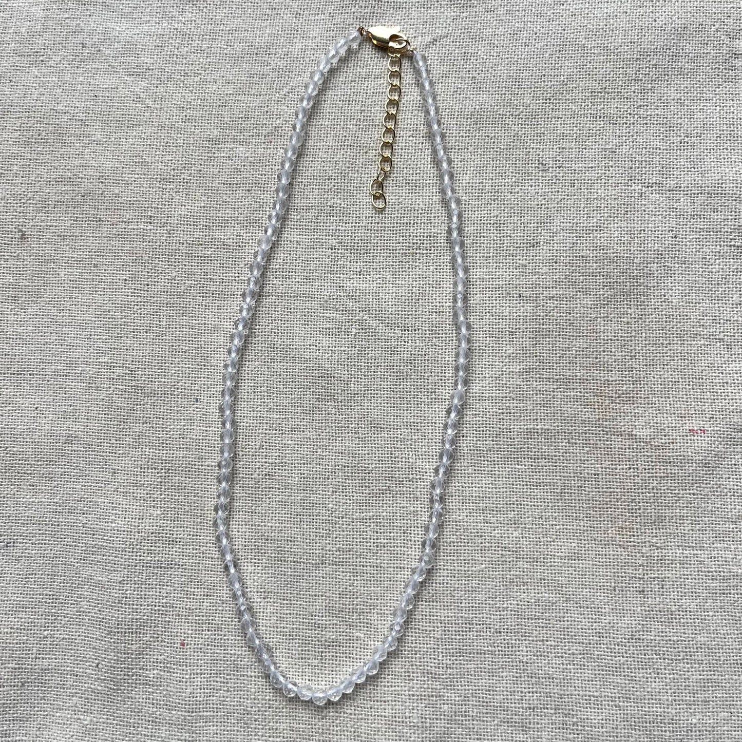 Clear Quartz 4mm Facet Beaded Necklace - Master Healer
