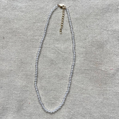 Clear Quartz 4mm Facet Beaded Necklace - Master Healer