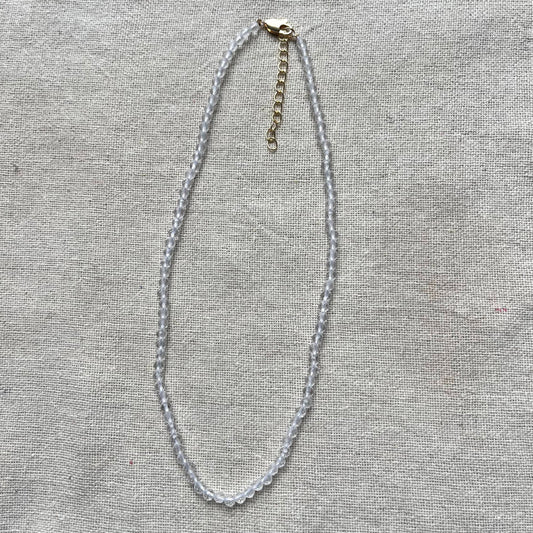 Clear Quartz 4mm Facet Beaded Necklace - Master Healer