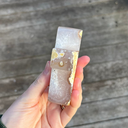 Agate Medium Cross Crystal - Grounding, Harmonising, Protective