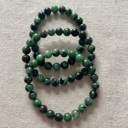Ruby Zoisite 8mm Beaded Bracelet - Vitality