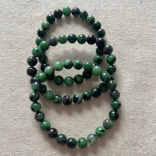 Ruby Zoisite 8mm Beaded Bracelet - Vitality