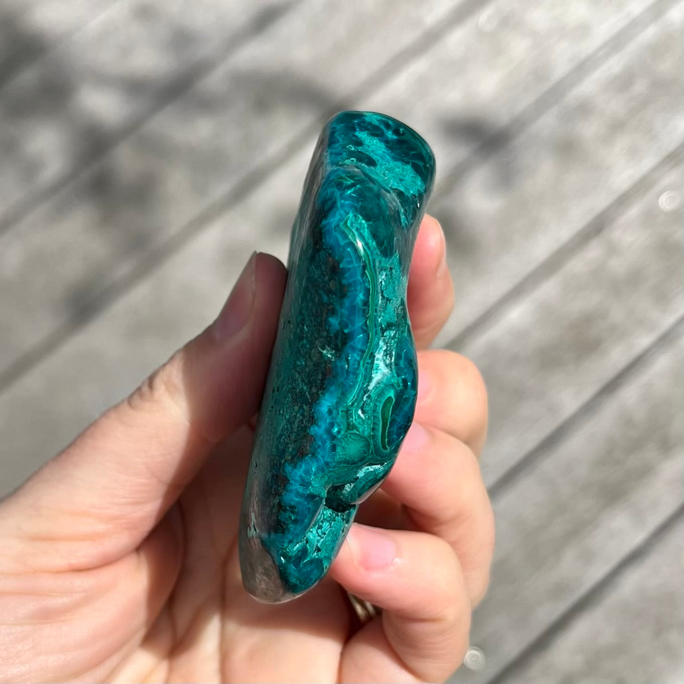 Malachite Chrysocolla Medium Polished Crystal - Empowerment, Healing, Balance