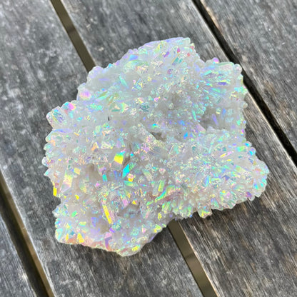 Angel Aura Quartz Medium Cluster Crystal - Joy, High-Vibe