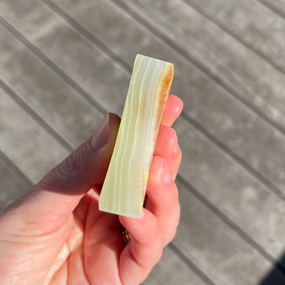 Green Onyx Small Moon Crystal - Heart Chakra, Confidence, Positivity