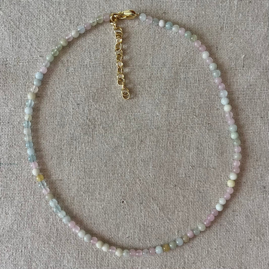 Morganite 4mm Beaded Necklace - Divine Love