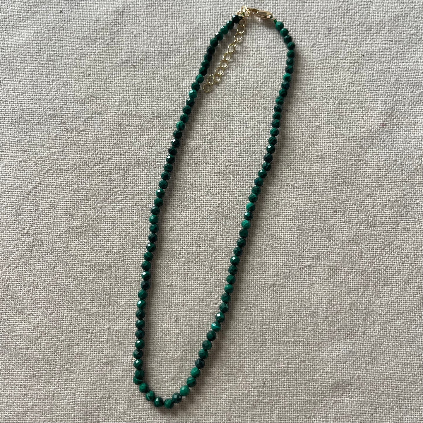 Malachite 4mm Facet Beaded Necklace - Transformation