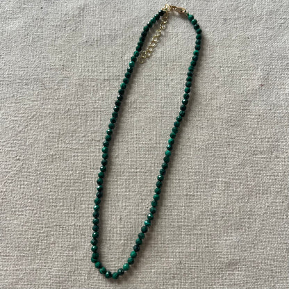Malachite 4mm Facet Beaded Necklace - Transformation