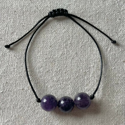 Trinity Cord Bracelet - Amethyst