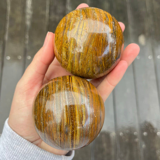 Tiger Eye Large Sphere Crystal - Courage, Focus, Protection