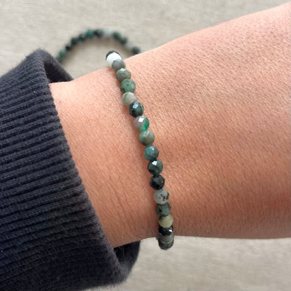 Emerald 4mm Facet Beaded Bracelet - Renewal