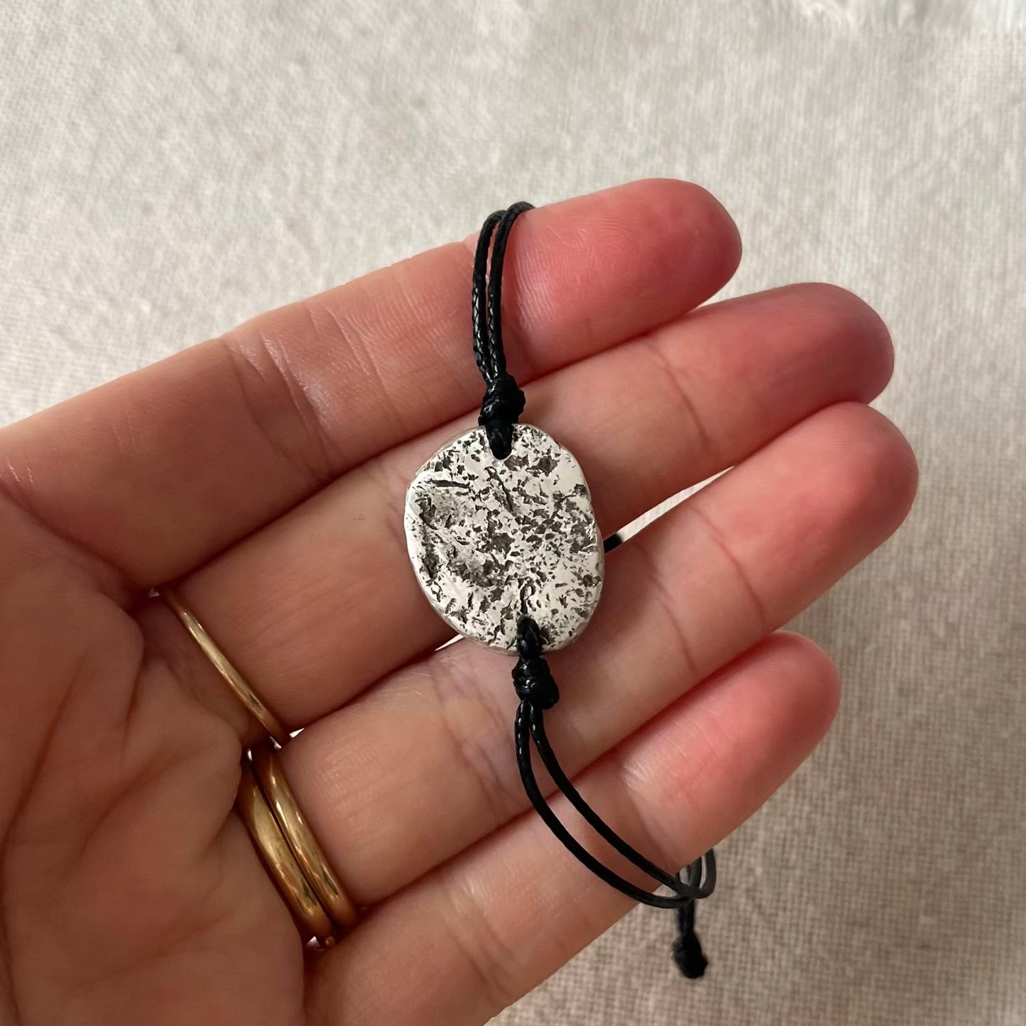 Pure Silver Oval Cord Bracelet #2 - Energetic Balance