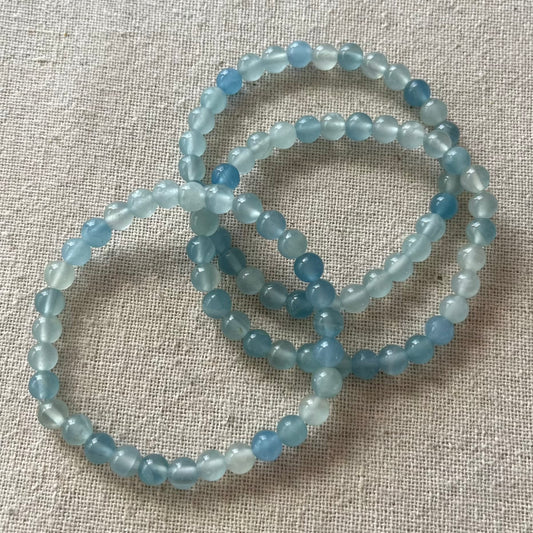 Blue Calcite 6mm Beaded Bracelet - Tranquility