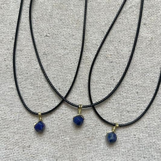 Mini Geo Pendant - Lapis Lazuli