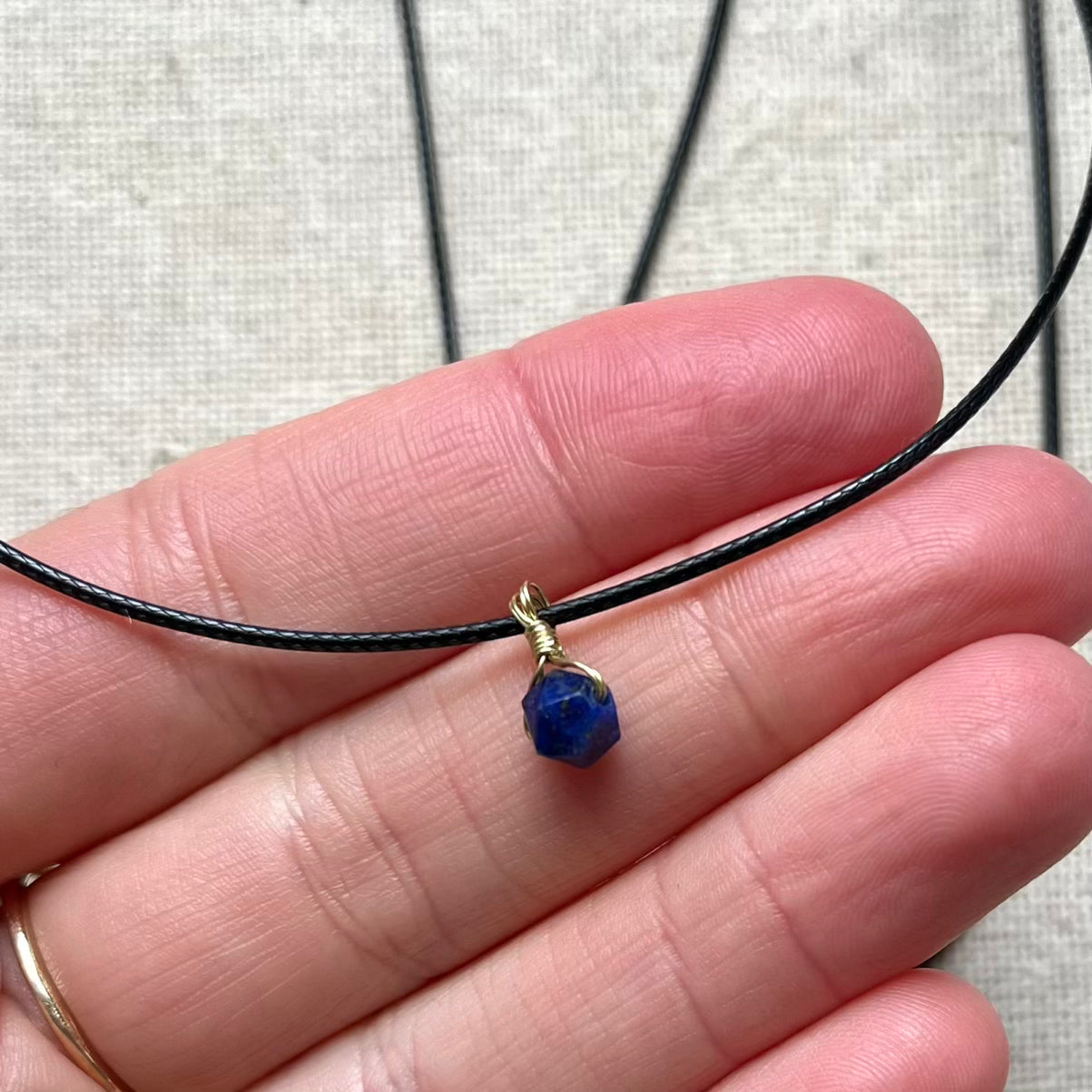 Mini Geo Pendant - Lapis Lazuli