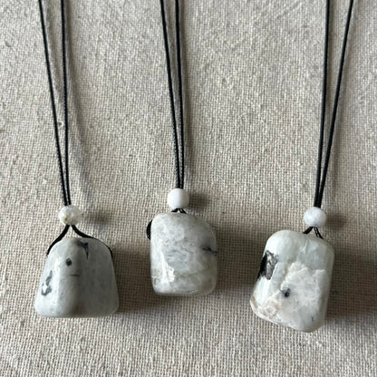 Moonstone Large Polished Stone Pendant - Intuition