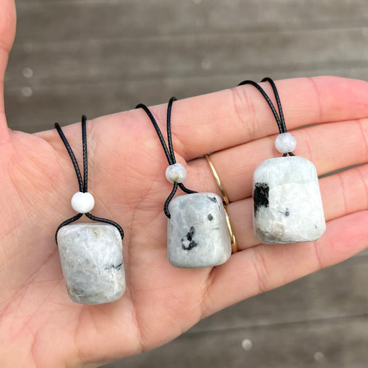 Moonstone Large Polished Stone Pendant - Intuition