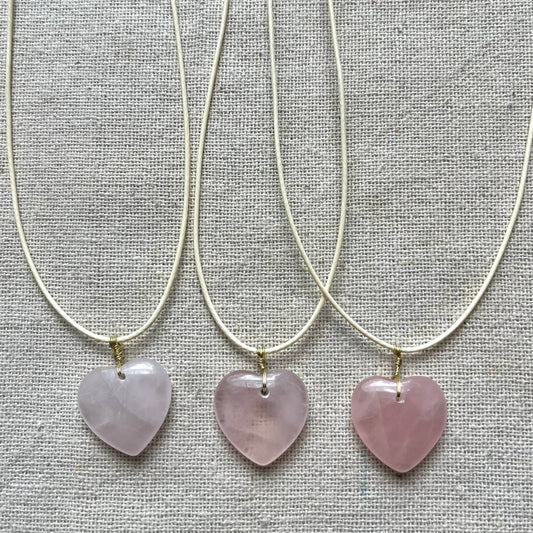 Heart Pendant - Rose Quartz