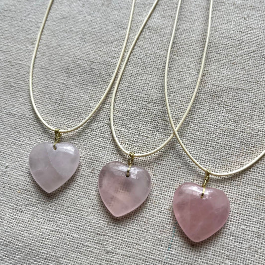Heart Pendant - Rose Quartz