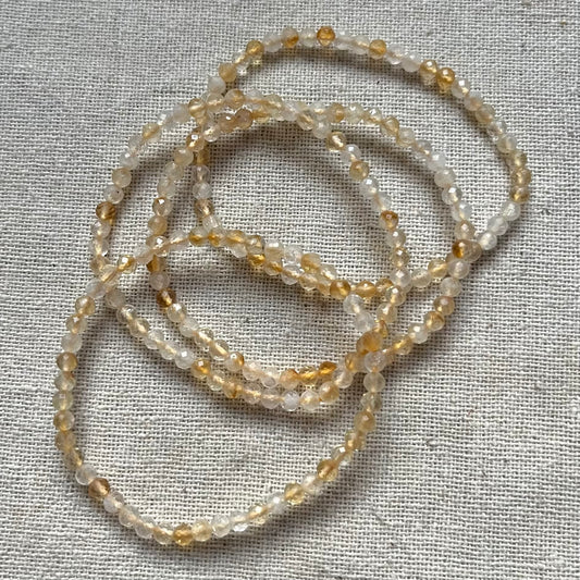 Citrine 4mm Facet Beaded Bracelet - Abundance