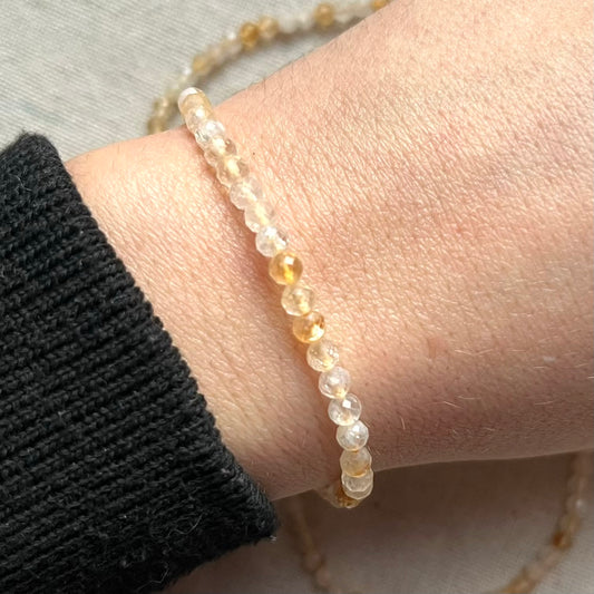 Citrine 4mm Facet Beaded Bracelet - Abundance