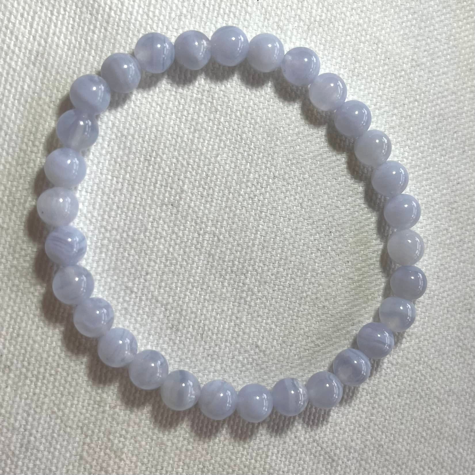 Blue Lace Agate Bracelet - Lithos Crystals
