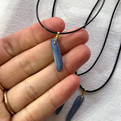 Kyanite Wire Pendant - Lithos Crystals