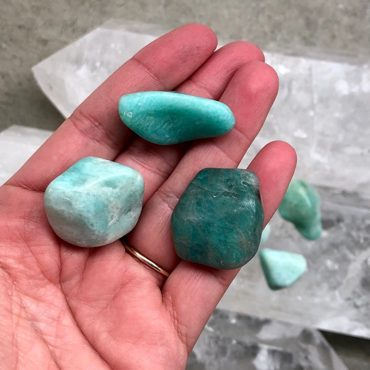 Amazonite Tumble Stone - Lithos Crystals