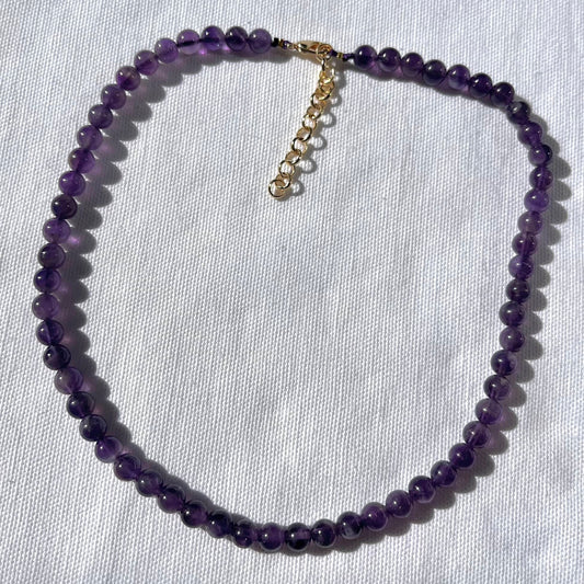 Amethyst Beaded Necklace - Lithos Crystals