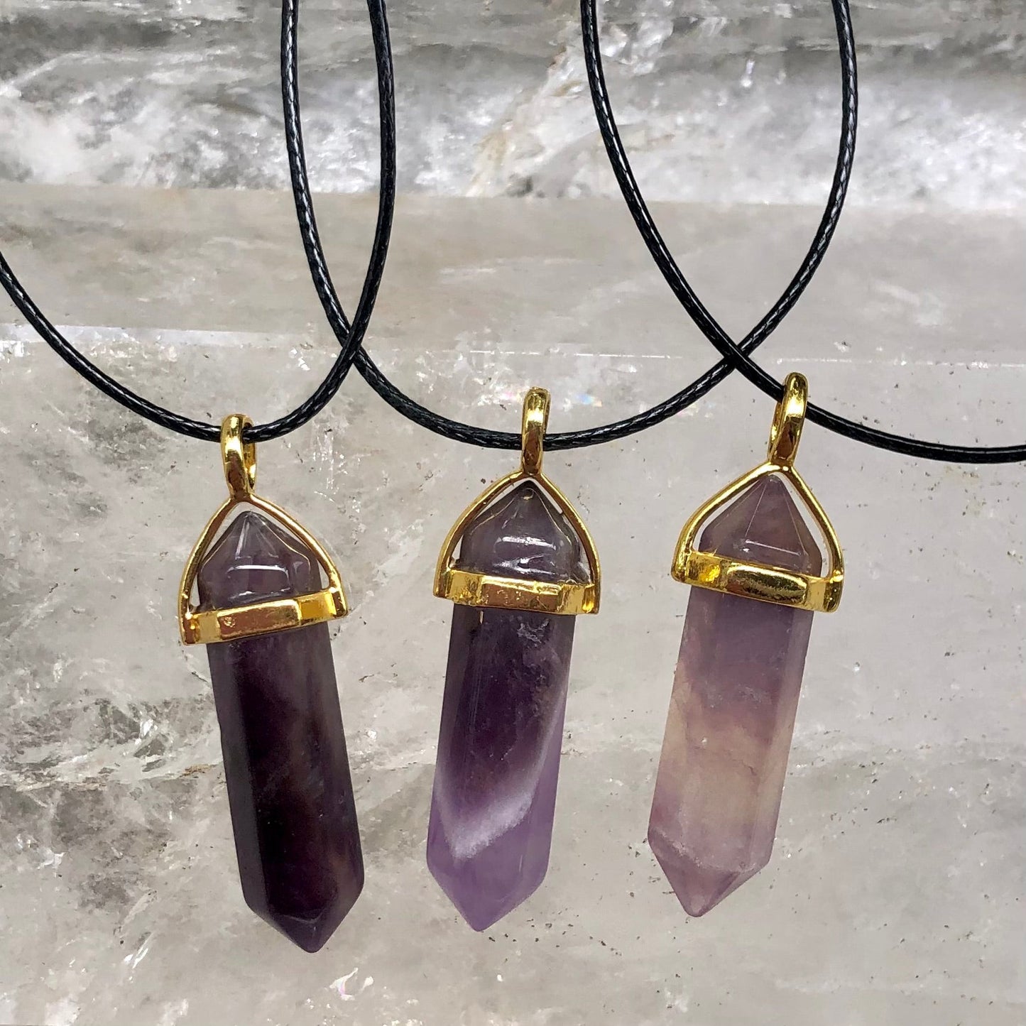 Amethyst Point Pendant - Lithos Crystals