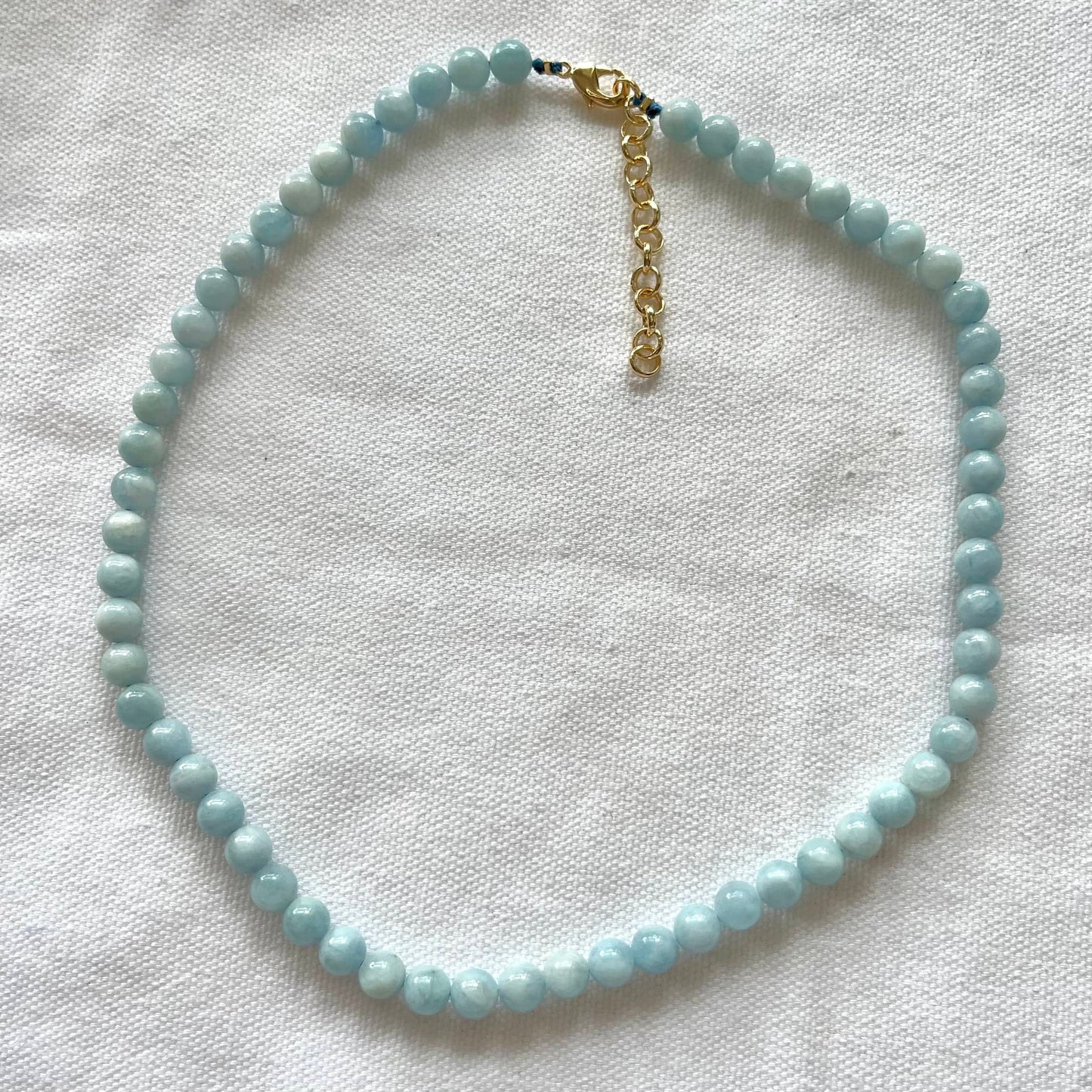 Aquamarine Beaded Necklace - Lithos Crystals
