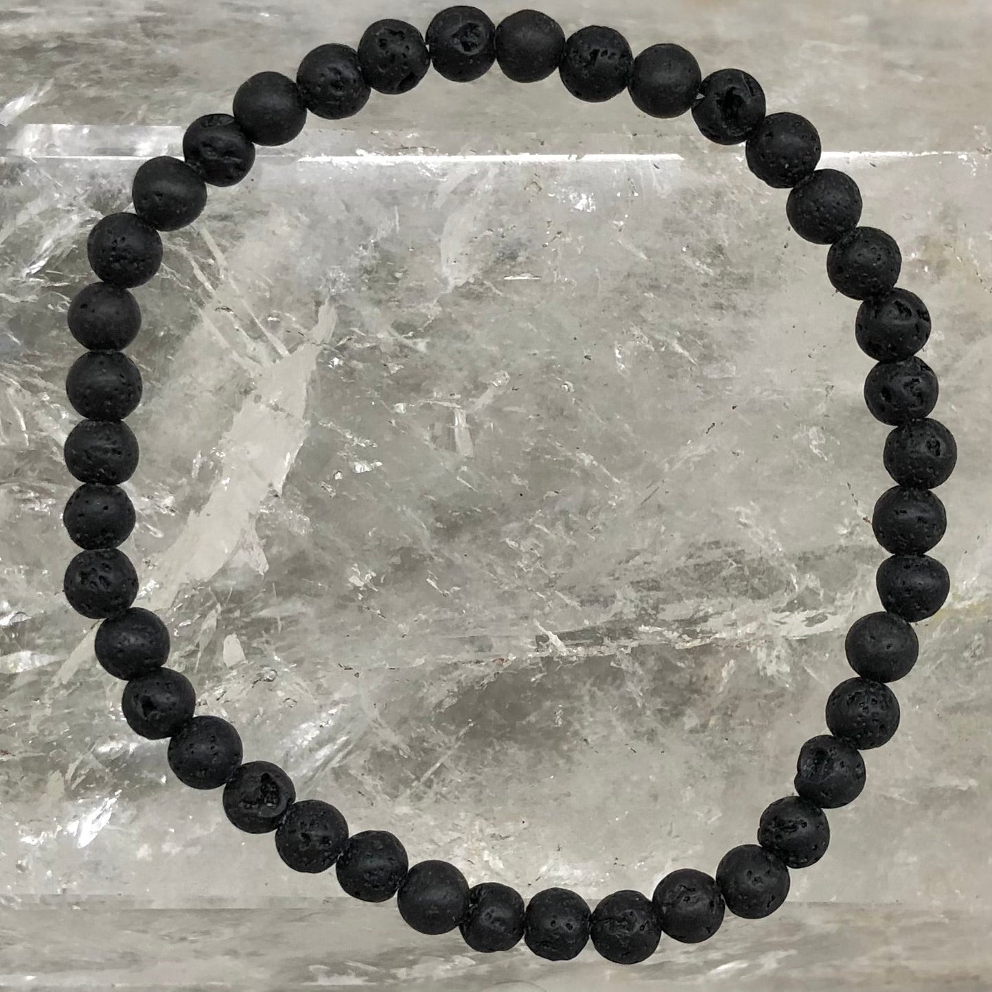 Black Lava Stone Bracelet - Lithos Crystals