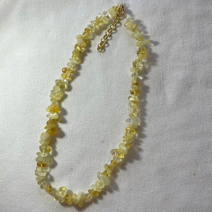 Citrine Chip Beaded Necklace - Lithos Crystals
