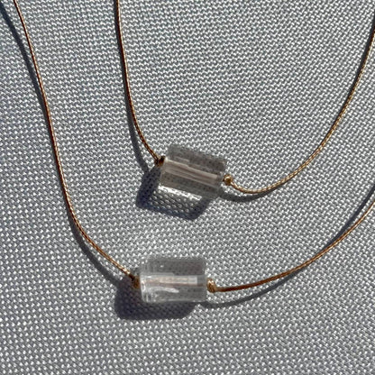Clear Quartz Geo Pendant Necklace - Lithos Crystals